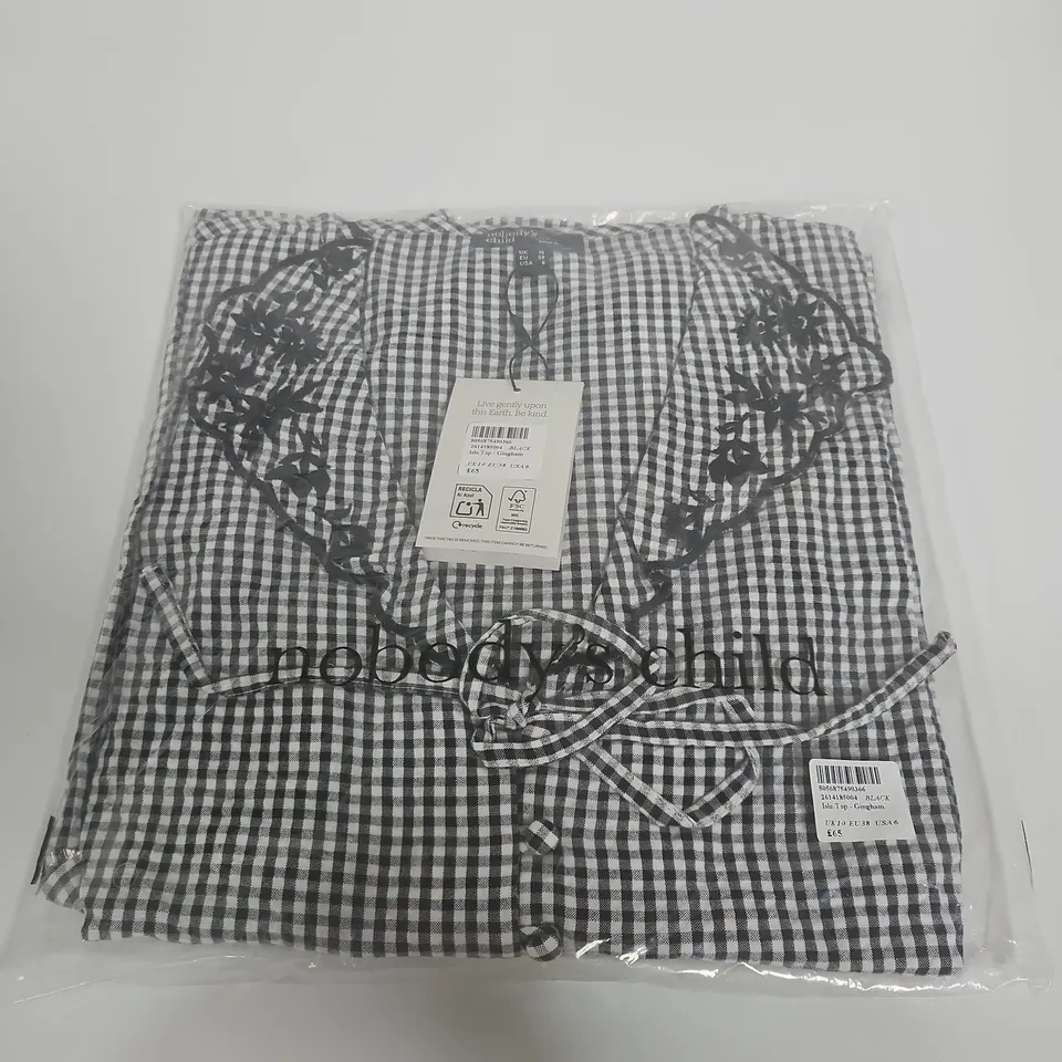 NOBODY'S CHILD ISLA TOP - GINGHAM, UK 10
