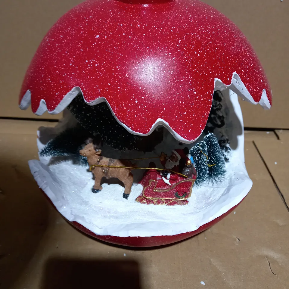 SANTAS EXPRESS PRE-LIT SPHERE WITH CHRISTMAS CHARACTER SCENE