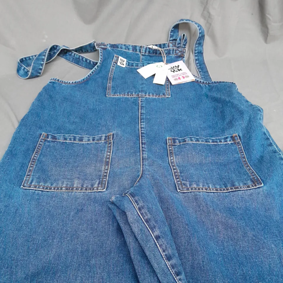 LUCY & YAK DUNGAREE MID WASH BLUE - SIZE 14R