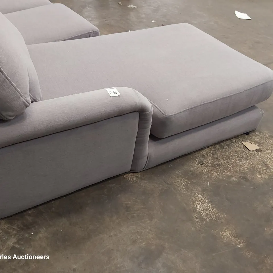 QUALITY BRITISH DESIGNER LOUNGE Co. ROSE CHAISE SOFA LIGHT GREY FABRIC 