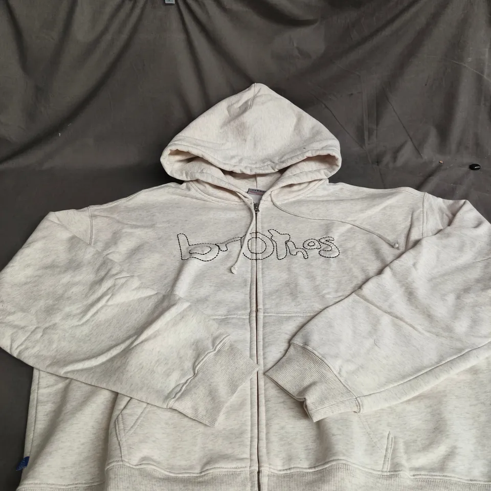 BROTHAS CREAM OVERSIZED HOODIE SIZE XL