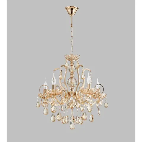 BOXED LOWER 5 LIGHT UNIQUE CHANDALIER (1 BOX)