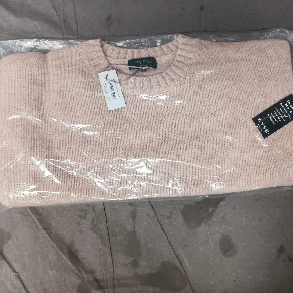 BAGGED WYSE LIANA CHUNKY CREWNECK JUMPER IN TAUPE SIZE XL