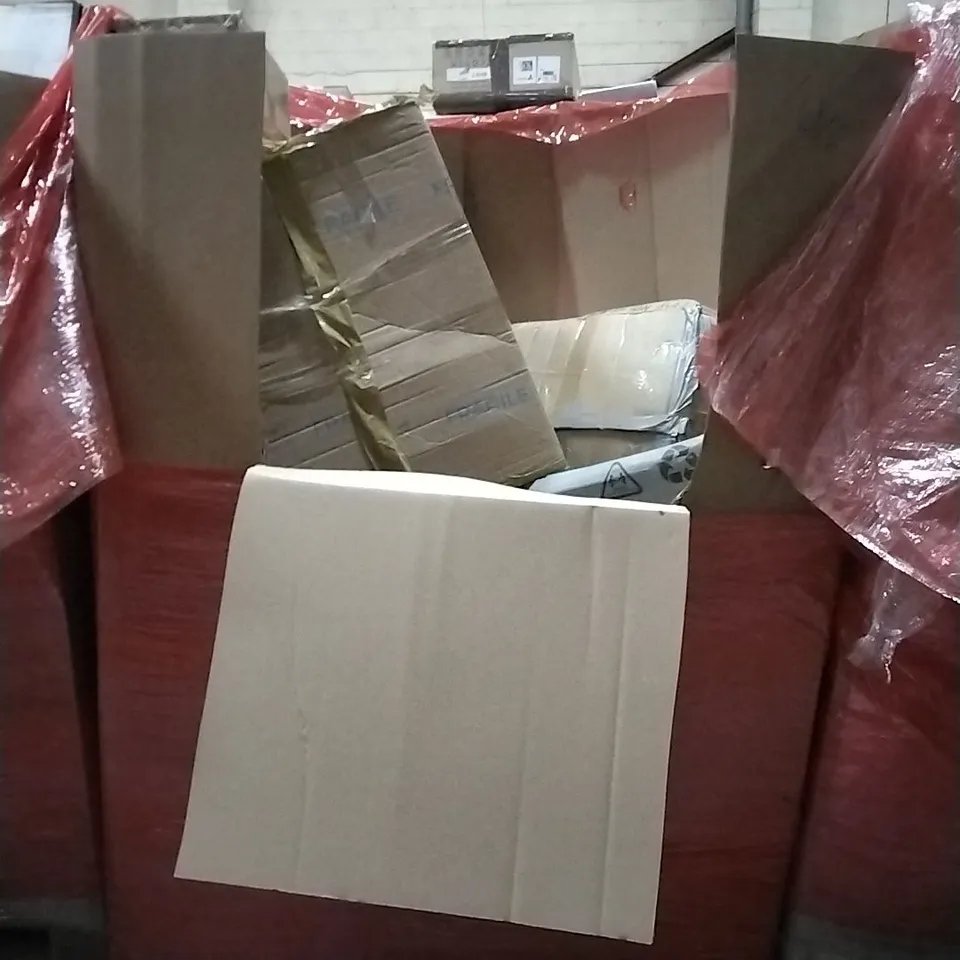 PALLET OF HOUSEHOLD ITEMS TO INCLUDE UV CURING/LIGHTING TWO IN ONE FLOOR LAMP, DOLL BUNK BEDS, LED BULBS 6W, CLOCK AND OTHER ASSORTED ITEMS...