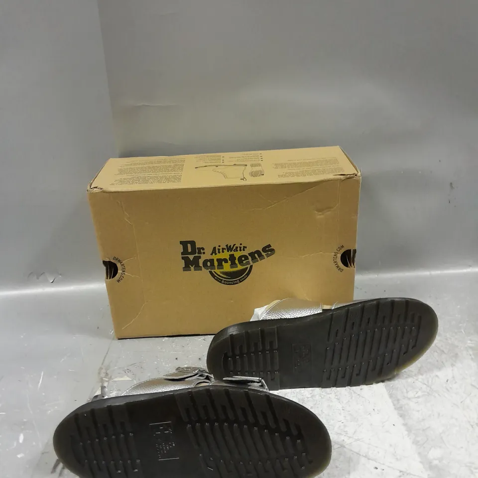 BOXED PAIR OF DR MARTENS JOSEF SILVER SANDAL UK 6.5 