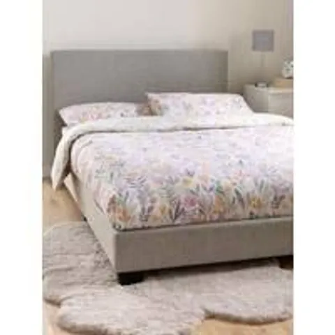 RILEY FABRIC SMALL DOUBLE BED FRAME - LIGHT GREY - COLLECTION ONLY