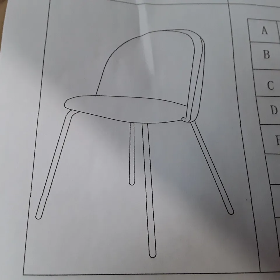 BOXED SET OF 2 BLUE VELVET DINING CHAIRS