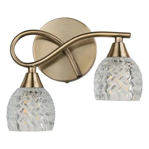BOXED TRANG 2-LIGHT DIMMABLE CUT GLASS WALL LIGHT