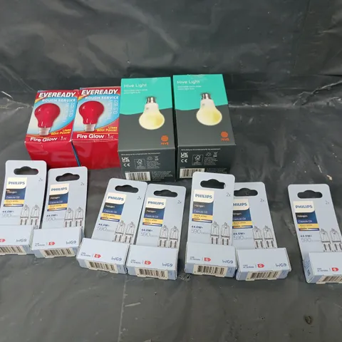 BOX OF APPROXIMATELY 8 ASSORTED ITEMS TO INCLUDE - PHILIPS LIGHTING, EVERREADY, AND HIVE 