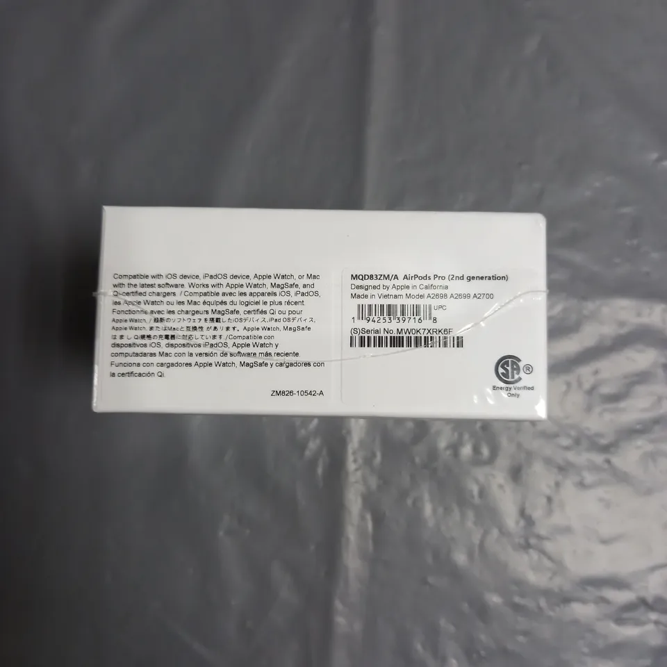 BOXED AND SEALED APPLE AIRPODS PRO 2ND GENERATION WITH MAGSAFE CHARGING CASE IN WHITE