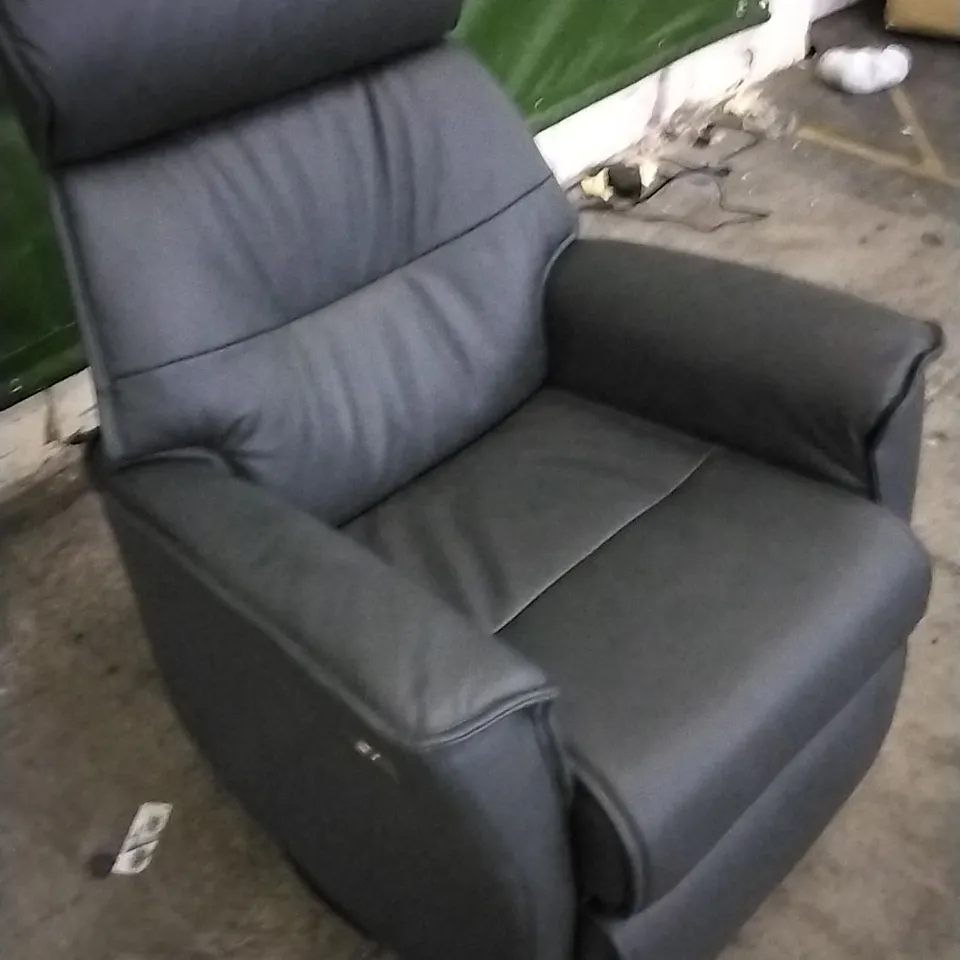 QUALITY BRITISH DESIGNED & MANUFACTURED G PLAN MALMO POWER RECLINER CHAIR CAMBRIDGE PETROL LEATHER