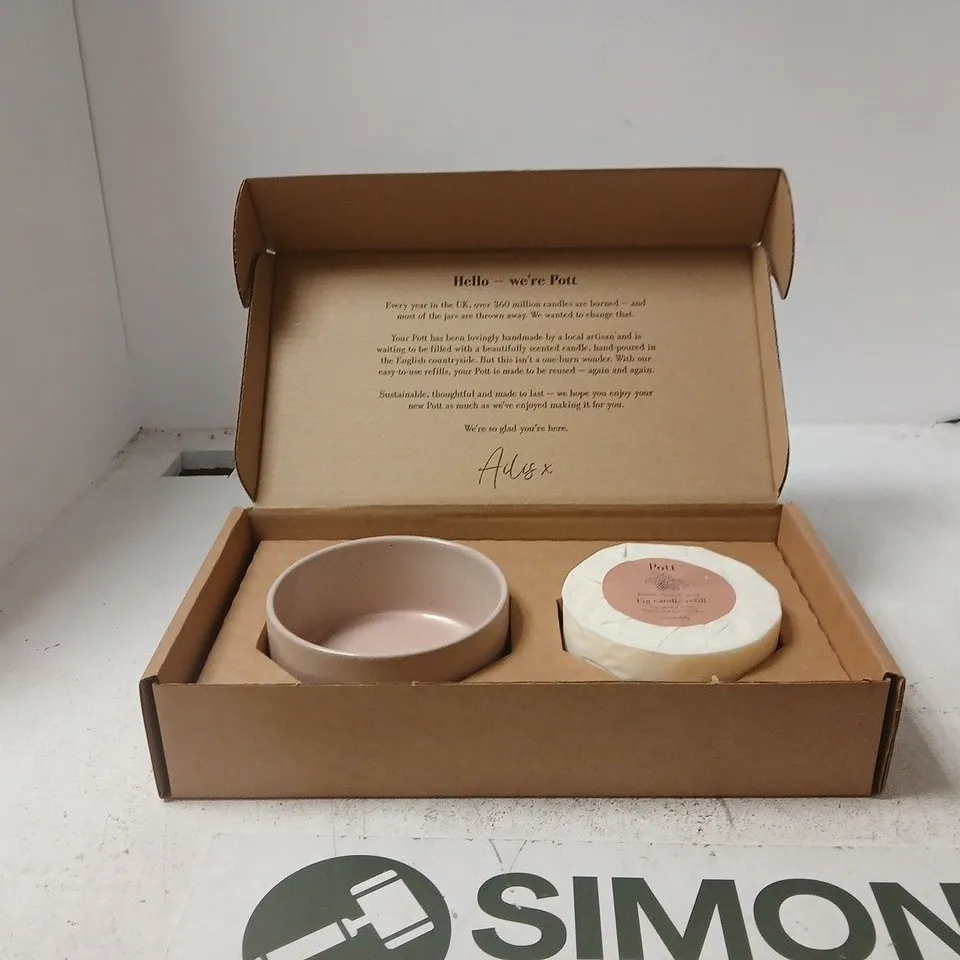 POTT CERAMIC BOWL WITH FIG CANDLE REFILL – GIFT SET