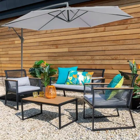 BOXED 3M CANTILEVER PARASOL - GREY (1 BOX)