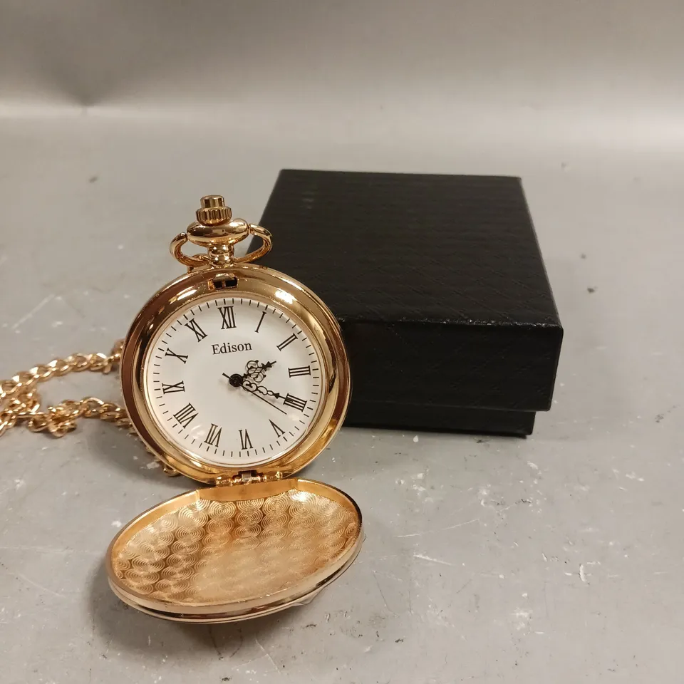 MENS EDISON POCKET WATCH WITH CHAIN