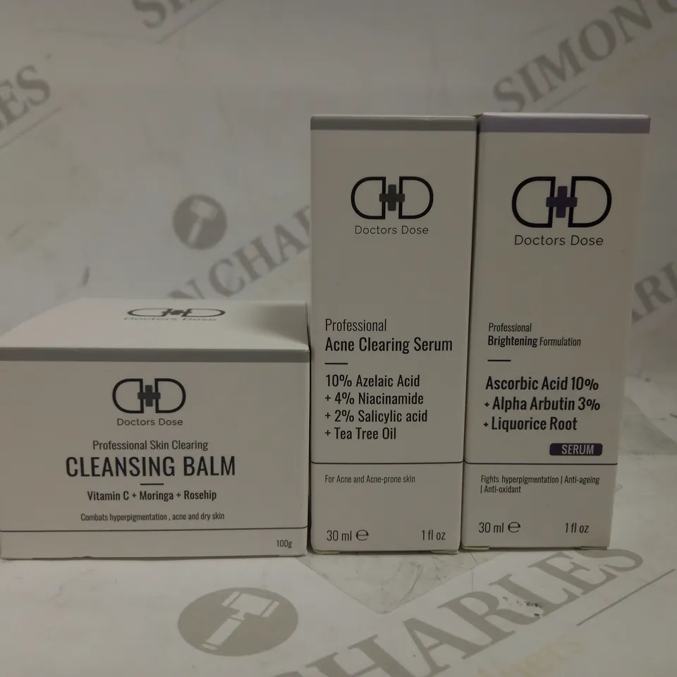 LOT OF 3 DOCTOR'S DOSE SKINCARE ITEMS FOR ACNE & HYPERPIGMENTATION