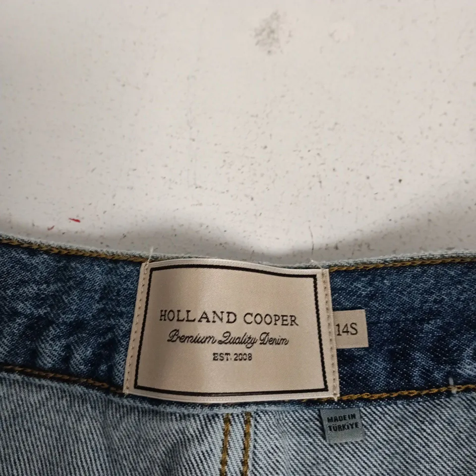 HOLLAND COOPER BARREL LEG JEANS – VINTAGE DENIM, UK 14 SHORT (14S)
