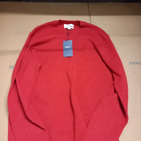 MARKS & SPENCER COTTON BLEND RED JUMPER - SIZE L