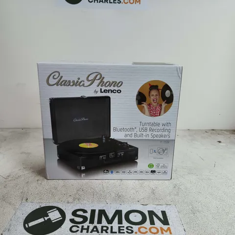 CLASSIC PHONO BY LENCO TURNTABLE WITH BLUETOOTH RECEPTION AND BUILT IN - TT-110BK