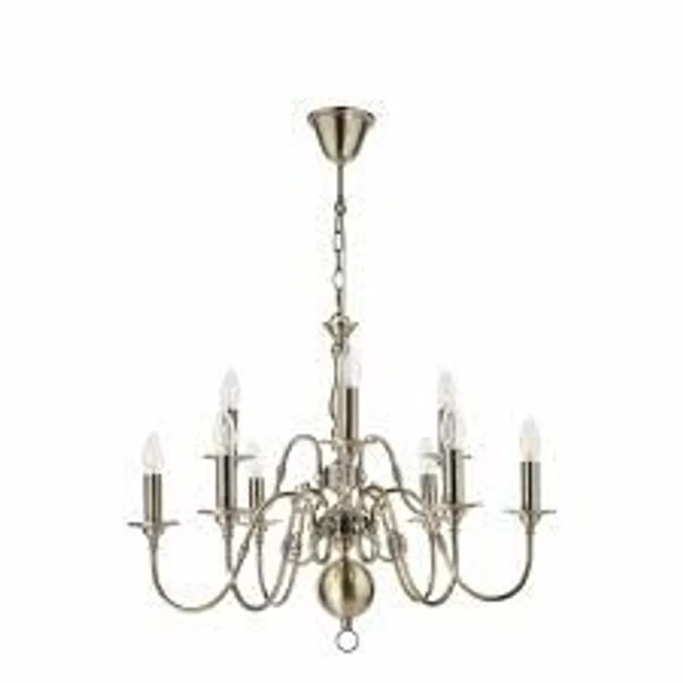 LAURA ASHLEY WINCHESTER 9LT CHANDELIER POLISHED NICKEL