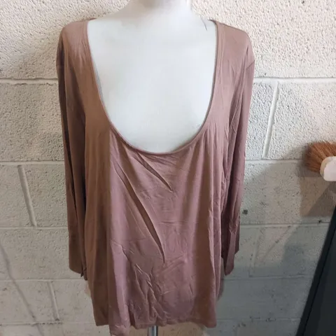 APPROXIMATELY 7 BRAND NEW DESTELLO EVERYDAY SCOOP NECK MODAL 3/4 SLEEVE TOP MOCHA