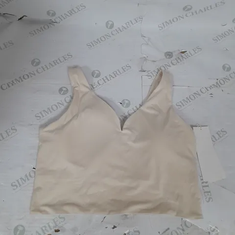 H& MOVE PADDED SPORTS TOP IN CREAM SIZE L