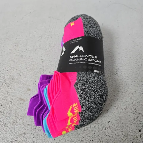 MORE MILE CHALLENGER RUNNING SOCKS β 5 PACK, WOMENβS UK 5.5-8