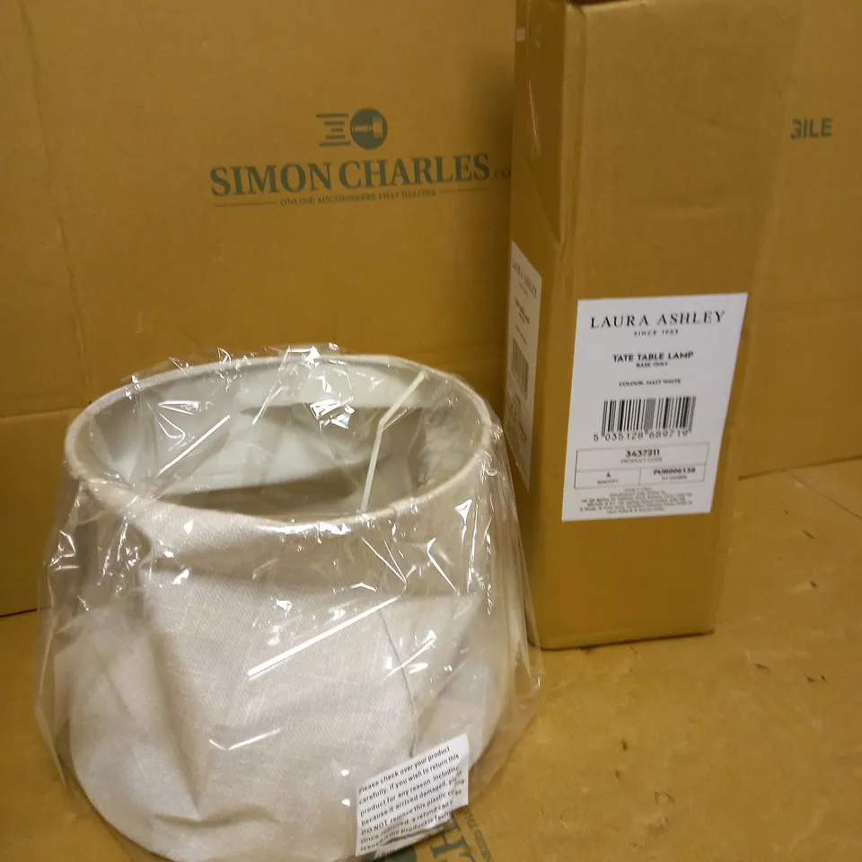 BOX OF MISCELLANEOUS LIGHTING AND ELECTRICAL ITEMS TO INCLUDE JOHN LEWIS & LAURA ASHLEY PLUS OTHERS