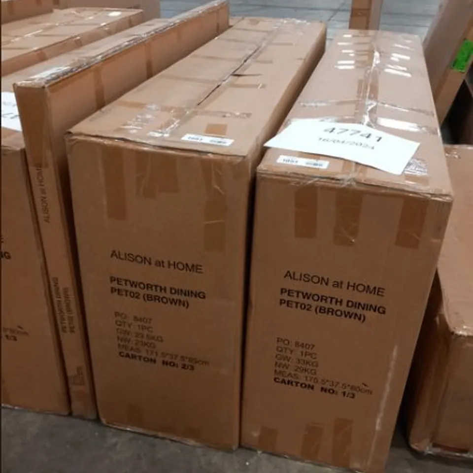 BRAND NEW BOXED ALISON AT HOME PETWORTH BROWN RATTAN DINING SET (THREE BOXES) RRP £1275