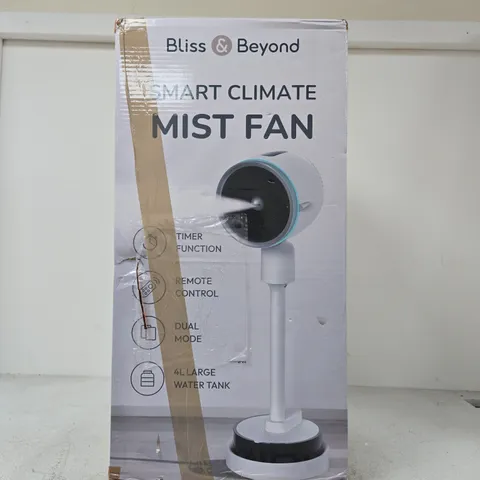 BLISS & BEYOND SMART CLIMATE MIST FAN – 4L WATER TANK, REMOTE (BOXED)