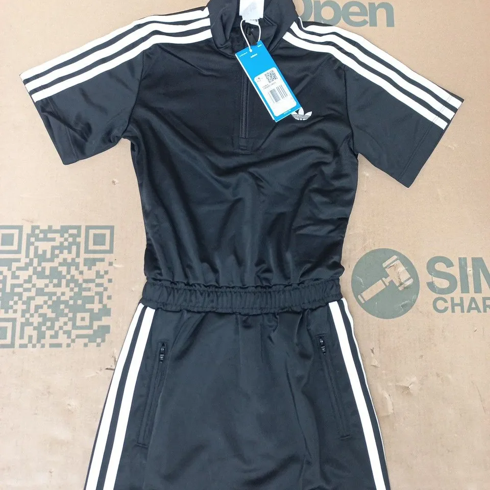 ADIDAS KID'S FIREBIRD DRESS IN BLACK/WHITE SIZE 7-8 YEARS