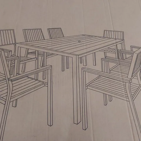 BOXED DUBAI GREY OUTDOOR DINING TABLE