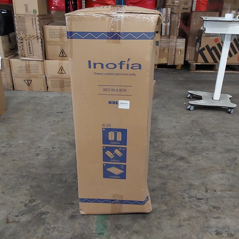 BRAND NEW BOXED INOFIA BED IN A BOX KING SIZED MEMORY FOAM MATTRESS (1 BOX)