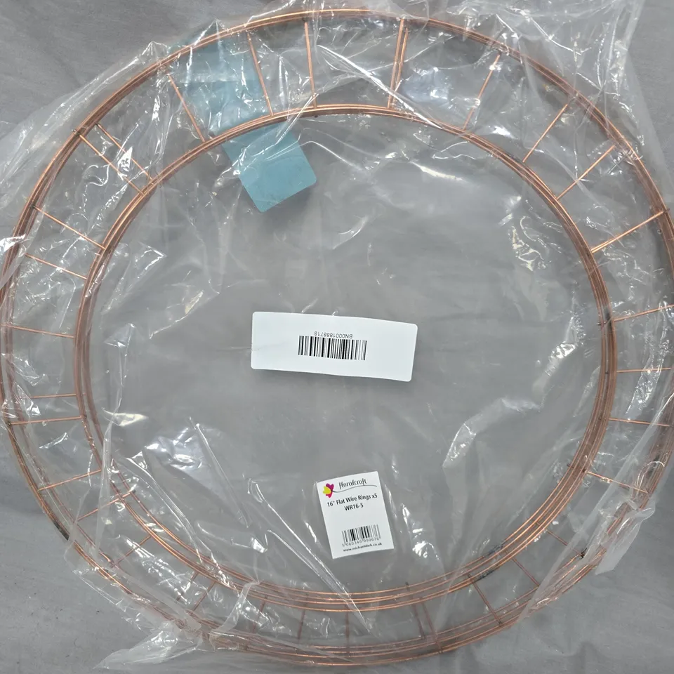 FLORALCRAFT 16" FLAT WIRE RINGS X5 – COPPER CRAFT RING FRAMES 