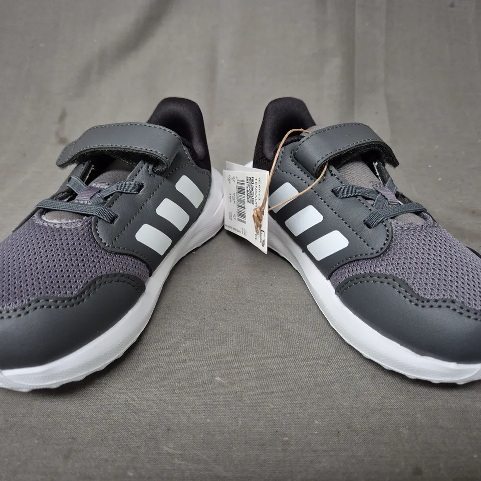 BOXED PAIR OF ADIDAS INFANT'S TENSAUR RUN 3.0 SHOES IN GREY/WHITE UK SIZE 9.5