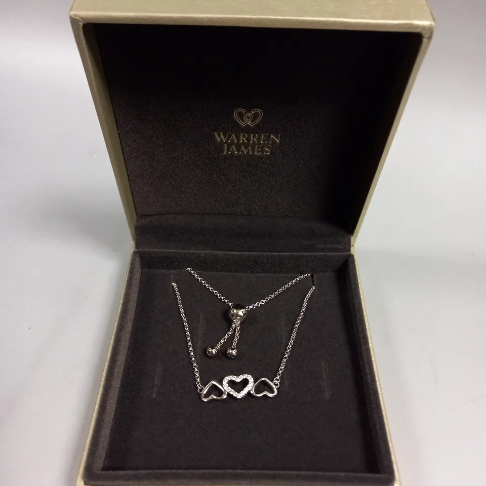 WARREN JAMES HEART TRIO BRACELET 