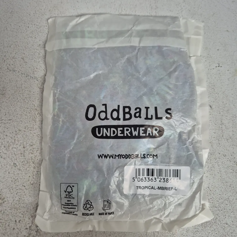 BAGGED ODDBALLS UNDERWEAR TROPICAL BRIEFS – L