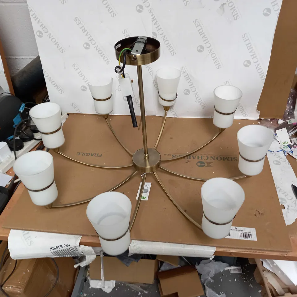 8-LIGHT GLASS CONES CHANDELIER 