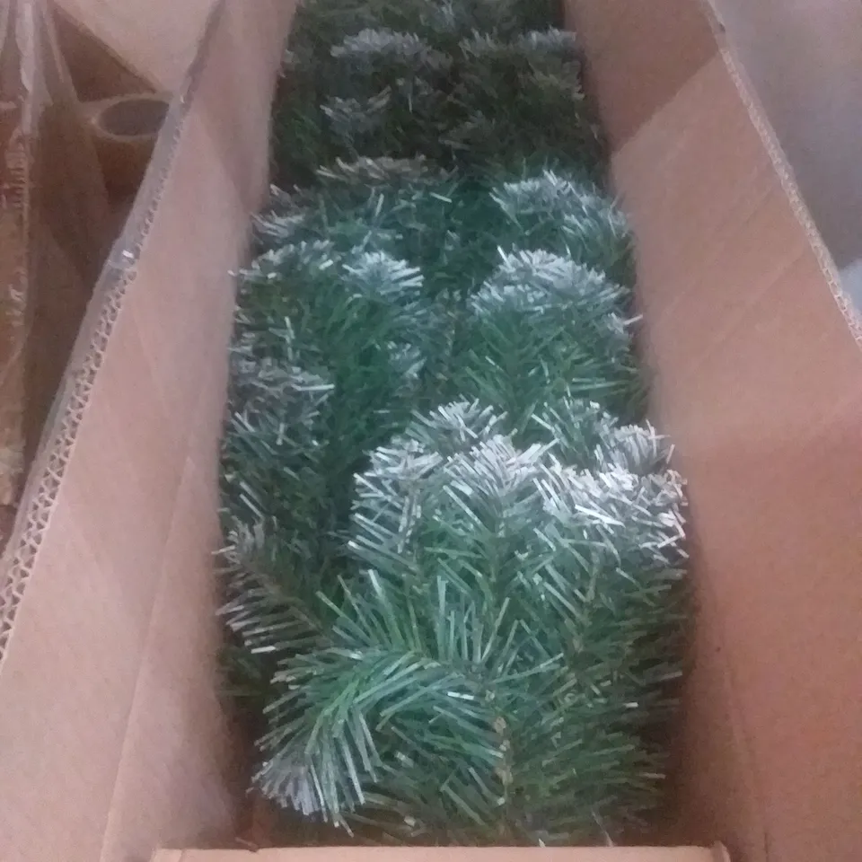 BOXED 210CM DELUXE FROSTED WRAPPED CHRISTMAS TREE