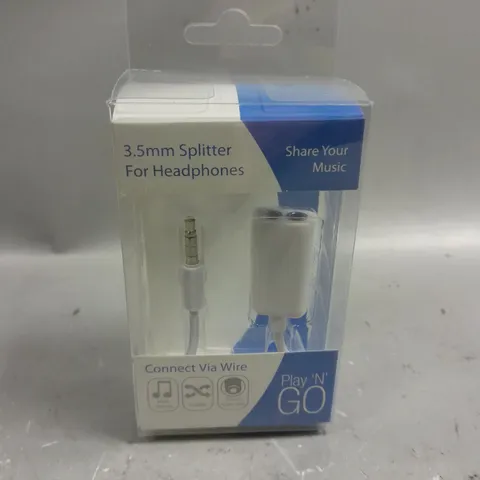APPROXIMATELY 80 BOXED PLAY 'N' GO 3.5MM HEADPHONE SPLITTER CABLES