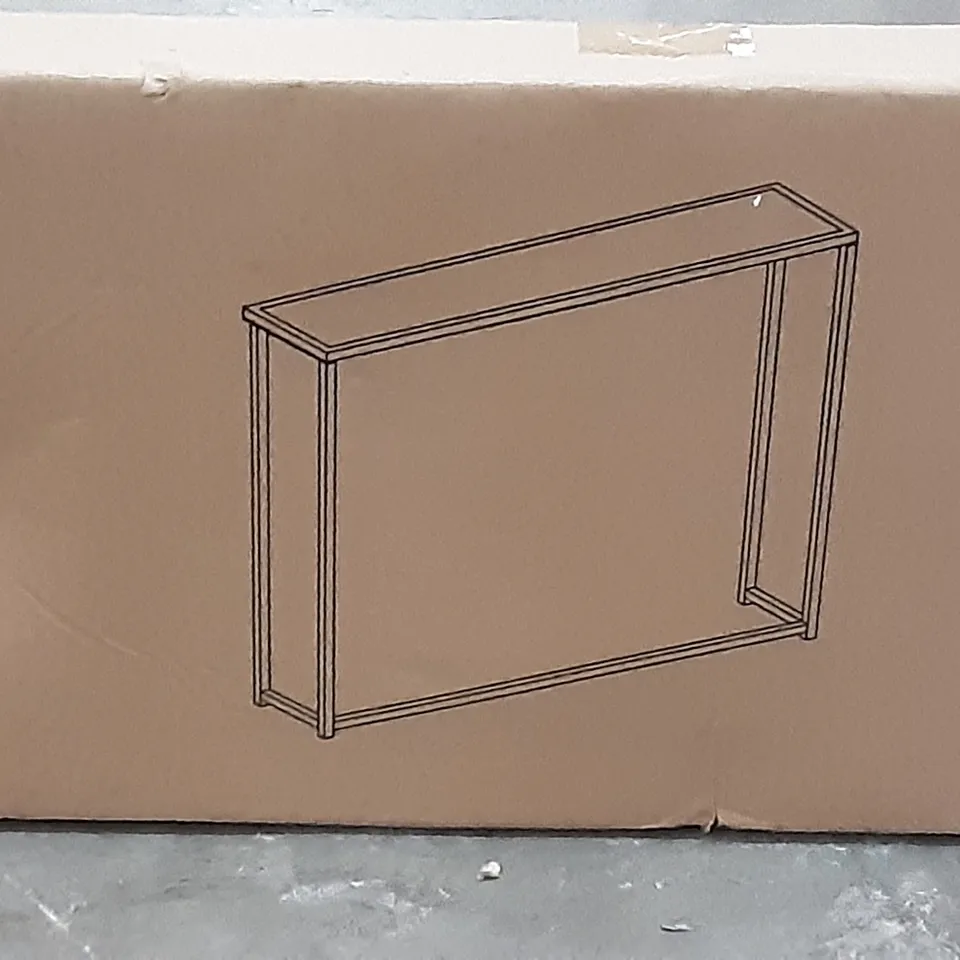 BOXED ROLAND 120CM SLIM CONSOLE TABLE IN RUSTIC WOOD EFFECT 