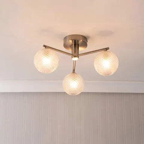 BOXED COURTANY GLASS SEMI FLUSH MOUNT