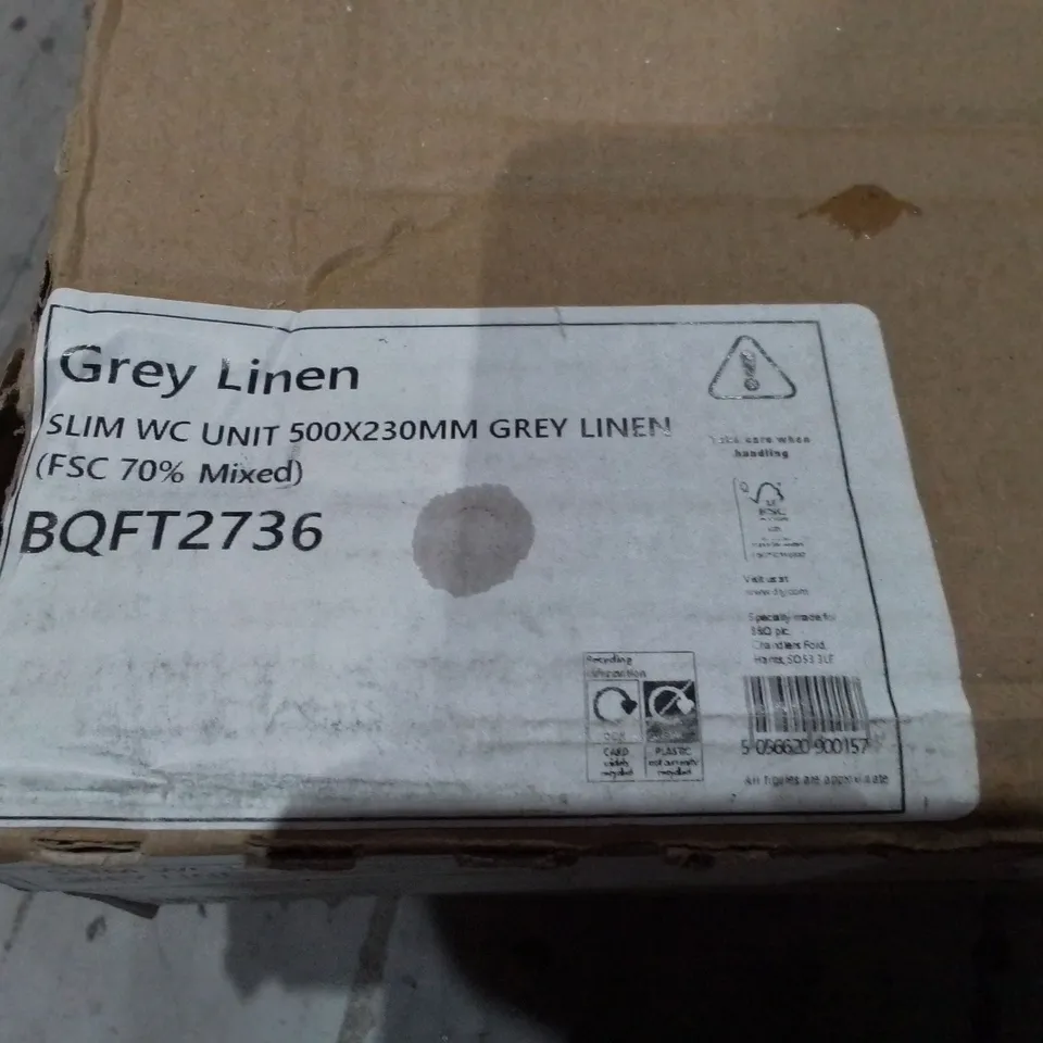 GREY LINEN SLIM WC UNIT 500 X 230CM