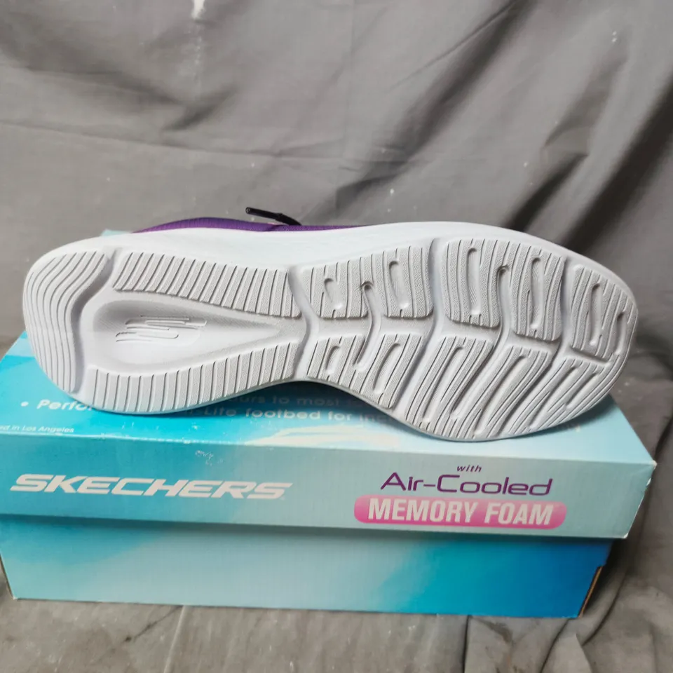SKECHERS AIR-COOLED MEMORY FOAM TRAINERS – PURPLE GRADIENT MESH - SIZE 7