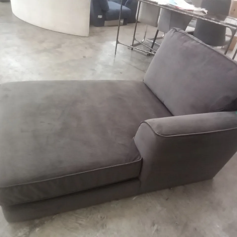 QUALITY DESIGNER RHF CHAISE SOFA SECTION - DARK GREY FABRIC 