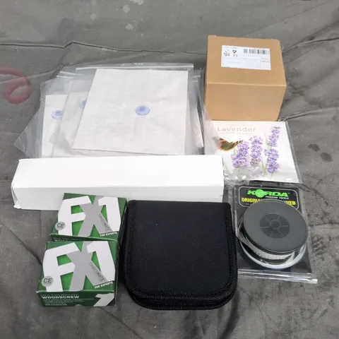 APPROXIMATELY 15 ASSORTED HOUSEHOLD ITEMS TO INCLUDE PAPER , FUNNEL , ETC 