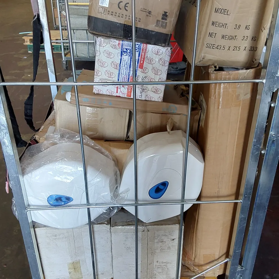 CAGE OF ASSORTED UNPROCESSED CONSUMER/COMMERCIAL GOODS (CAGE NOT INCLUDED)