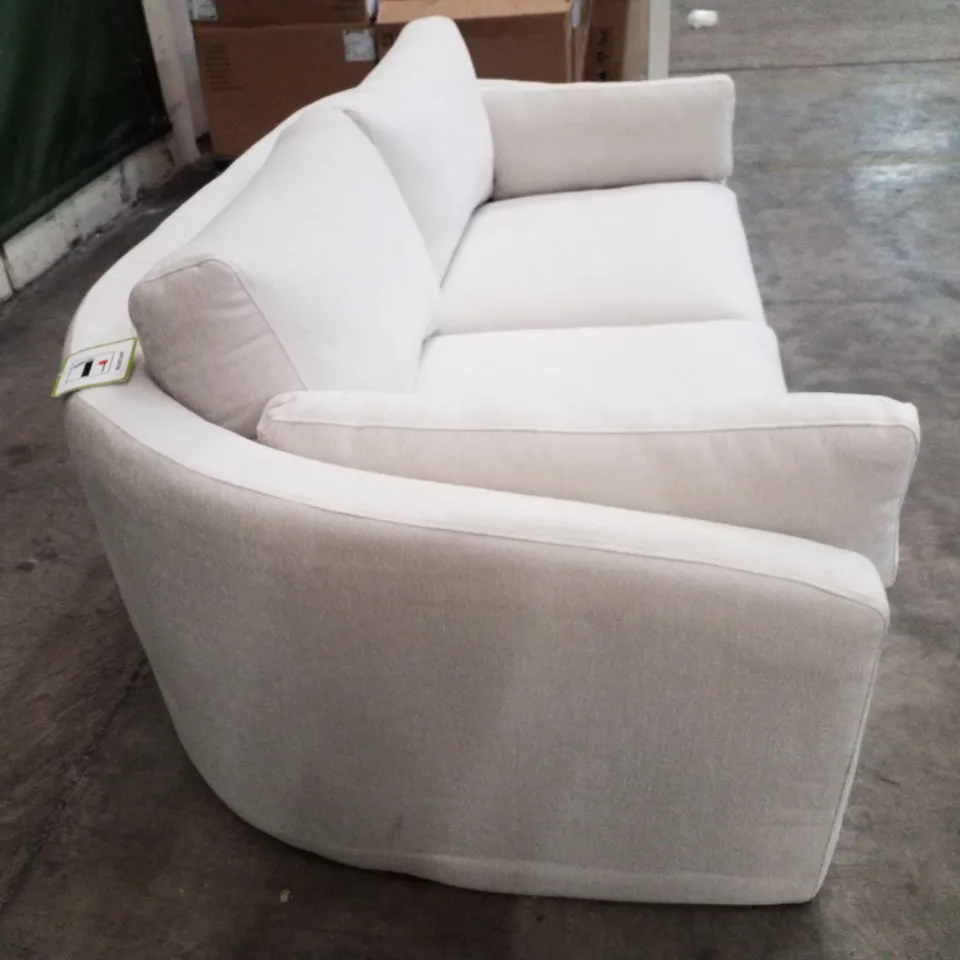 QUALITY DESIGNER MONZO 2 SEATER SOFA - WHITE FABRIC