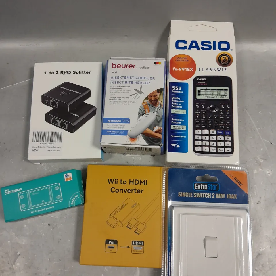 APPROXIMATELY 10 ASSORTED ELECTRICAL PRODUCTS TO INCLUDE HDMI CONVERTER, WIFI SMART SWITCH, CASIO SCIENTIFIC CALCULATOR ETC
