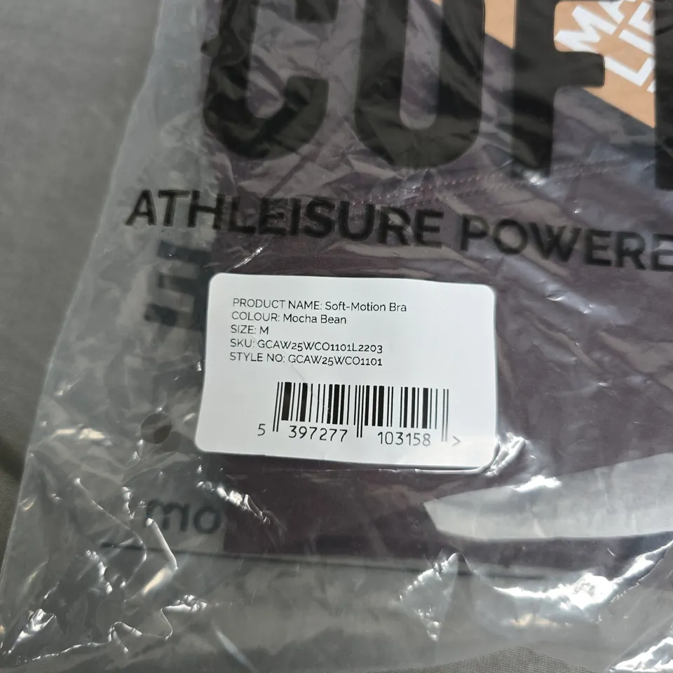 BAGGED GYM COFFEE SOFT-MOTION BRA – MOCHA BEAN – UK MEDIUM (M)