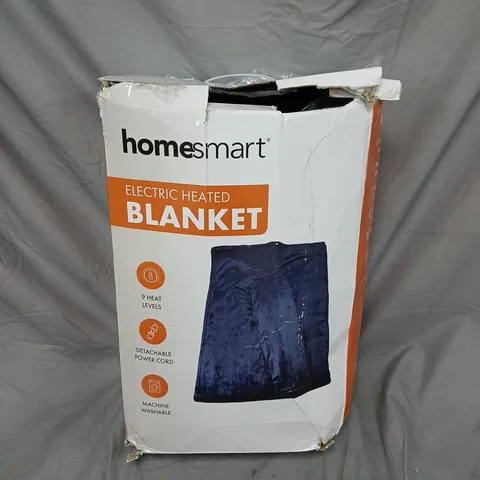 BOXED HOMESMART ELECTRIC HEATED BLANKET IN NAVY